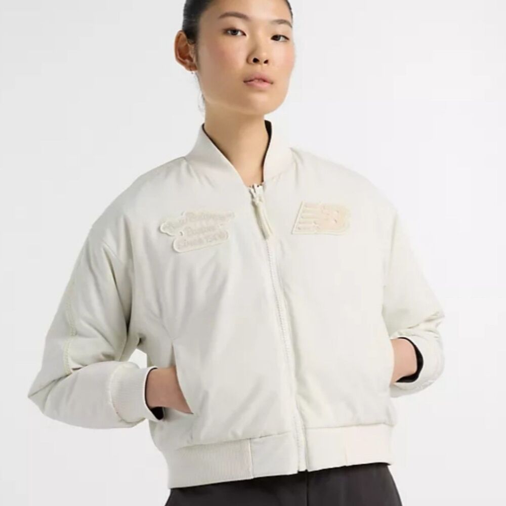 New Balance NBX Reversible Lunar New Year Bomber Jacket Cream and Black Large